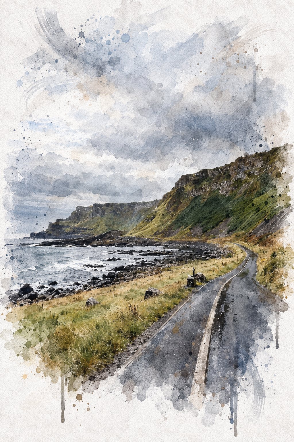 Coastal landscape — painted on canvas